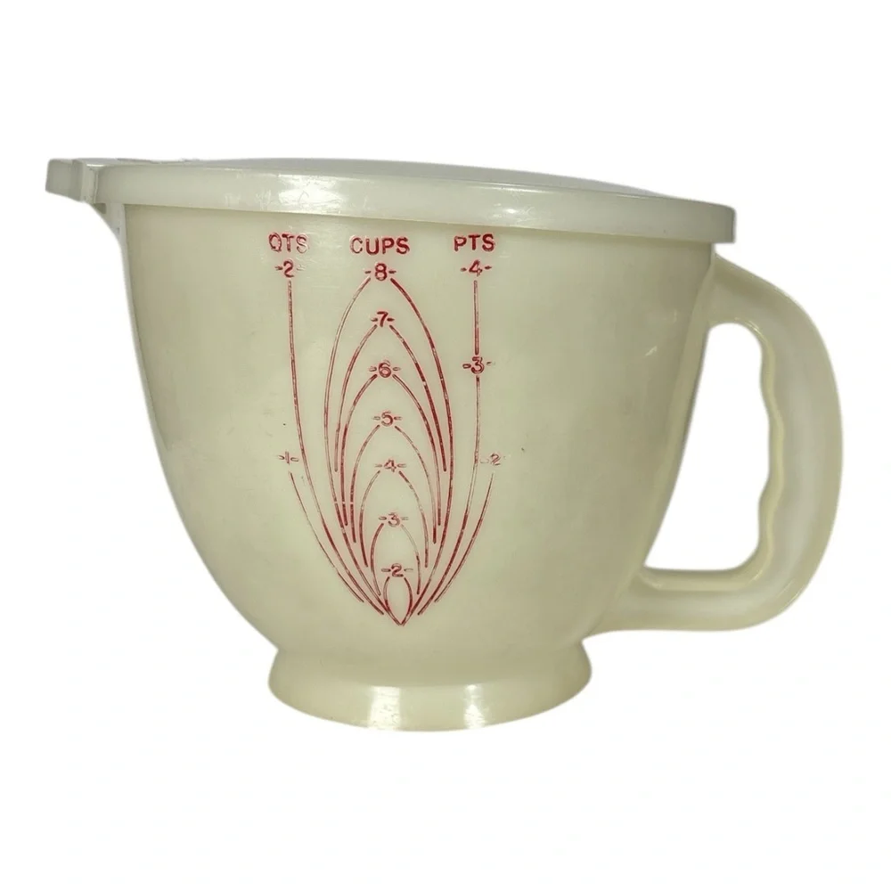 Vintage Tupperware Mix-N-Store 8 Cup 2 Qt Measuring Bowl Pitcher with Lid USA